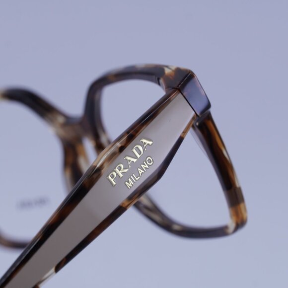 Prada PRB03V 07R1O1 Eyeglasses Havana Caramel 54mm Square Frame - Picture 6 of 11